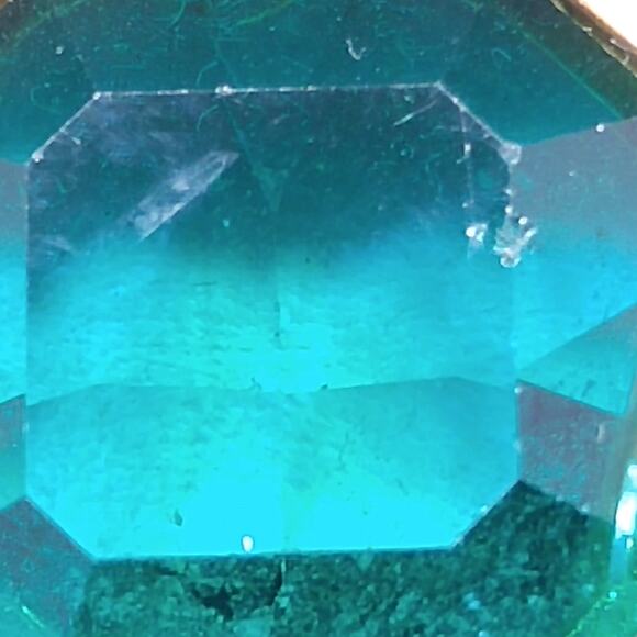 Swarovski Green Octagon Crystal Earrings, Clip On, Gold Plated, Swan Logo - Picture 9 of 10